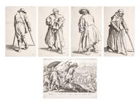A Group of Five Engravings After Jacques Callot (French, 1592-1635)