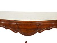 A Continental Walnut Marble-Top Console Table