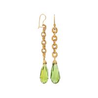 YELLOW GOLD, PERIDOT, AND YELLOW DIAMOND EARRINGS