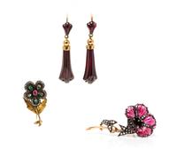 A Collection of Silver, Yellow Gold and Gemstone Jewelry, 14.80 dwts.