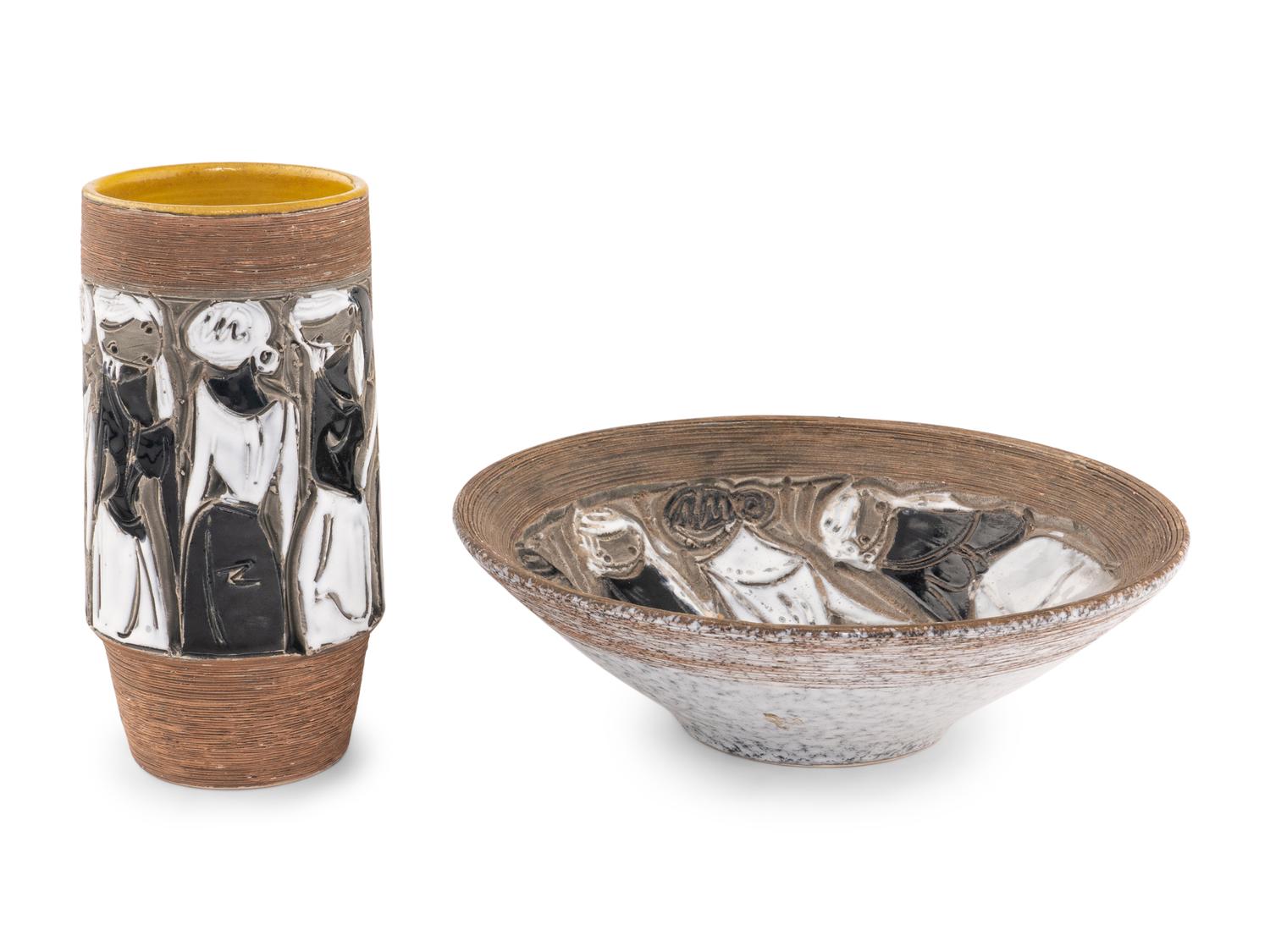 Vase and Bowl, c. 1960 Raymor, Italy
