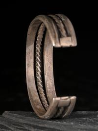 Navajo Ingot Silver and Turquoise Cuff Bracelet