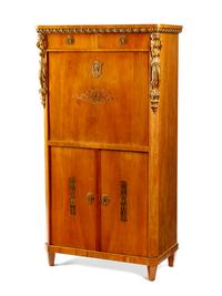 An Austrian Neoclassical Parcel Gilt Secretary Bureau