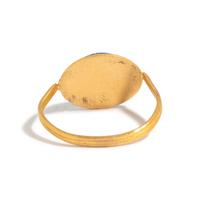 A Merovingian Gold and Blue Glass Finger Ring