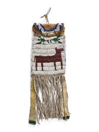 Ute Beaded Buffalo Hide Pouch
