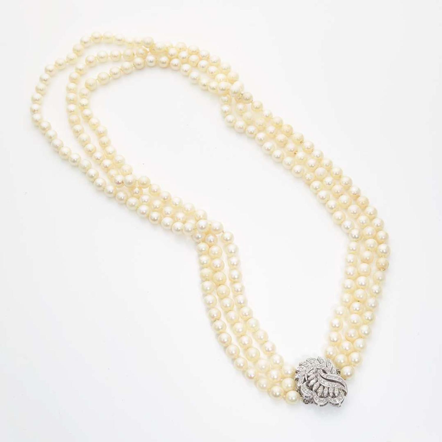 A Triple-Strand Pearl Necklace