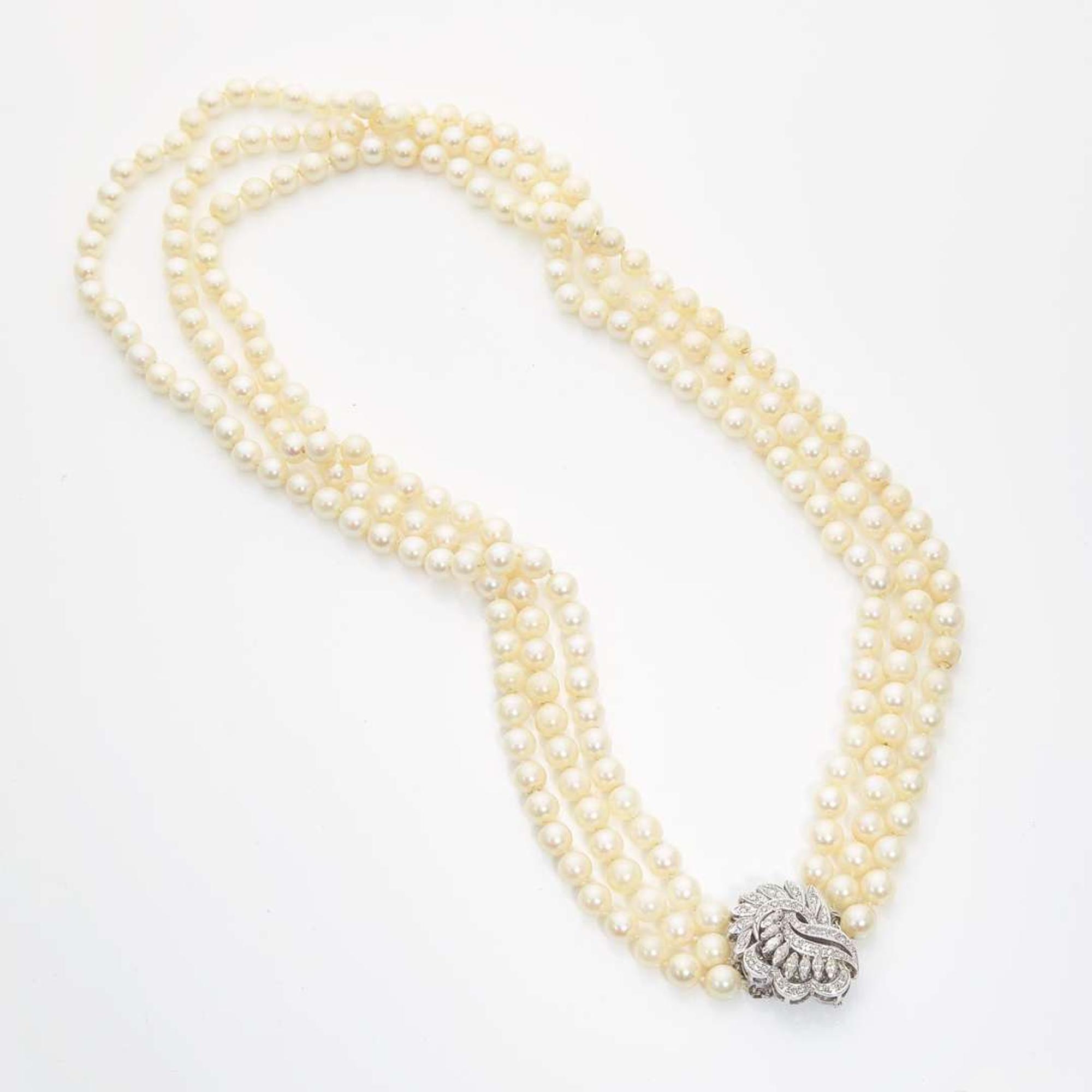 A Triple-Strand Pearl Necklace