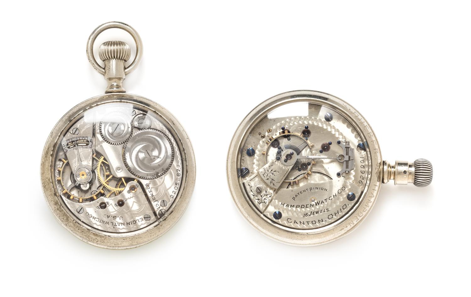 A Collection of Salesmen Sample Pocket Watches, Hampden and Elgin, 128.90 dwts.