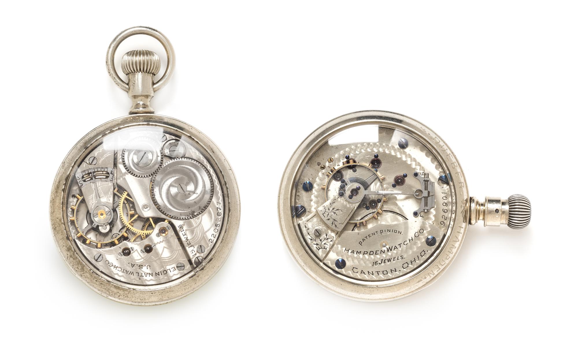 A Collection of Salesmen Sample Pocket Watches, Hampden and Elgin, 128.90 dwts.