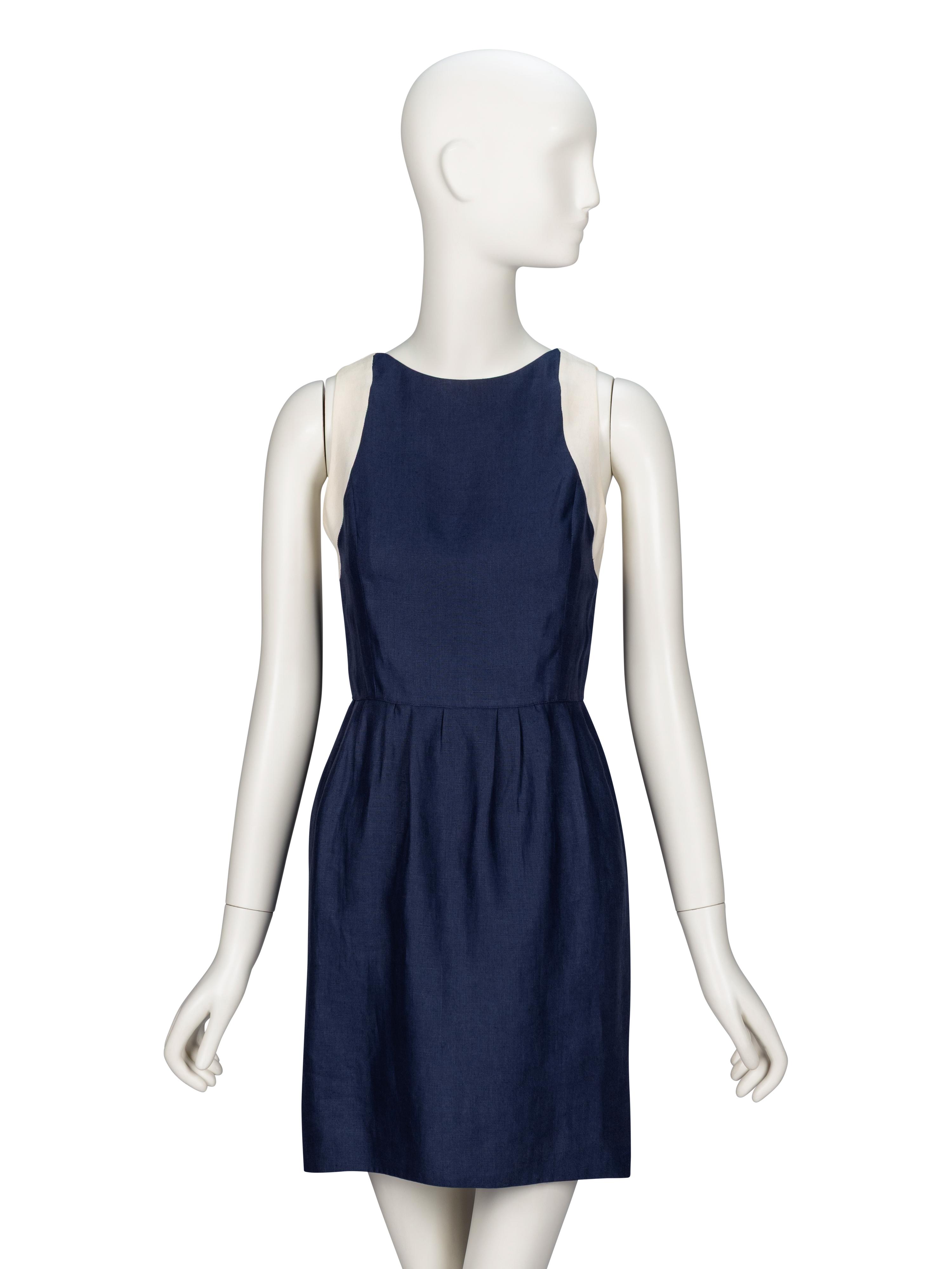 Chanel, Navy Linen Dress Suit
