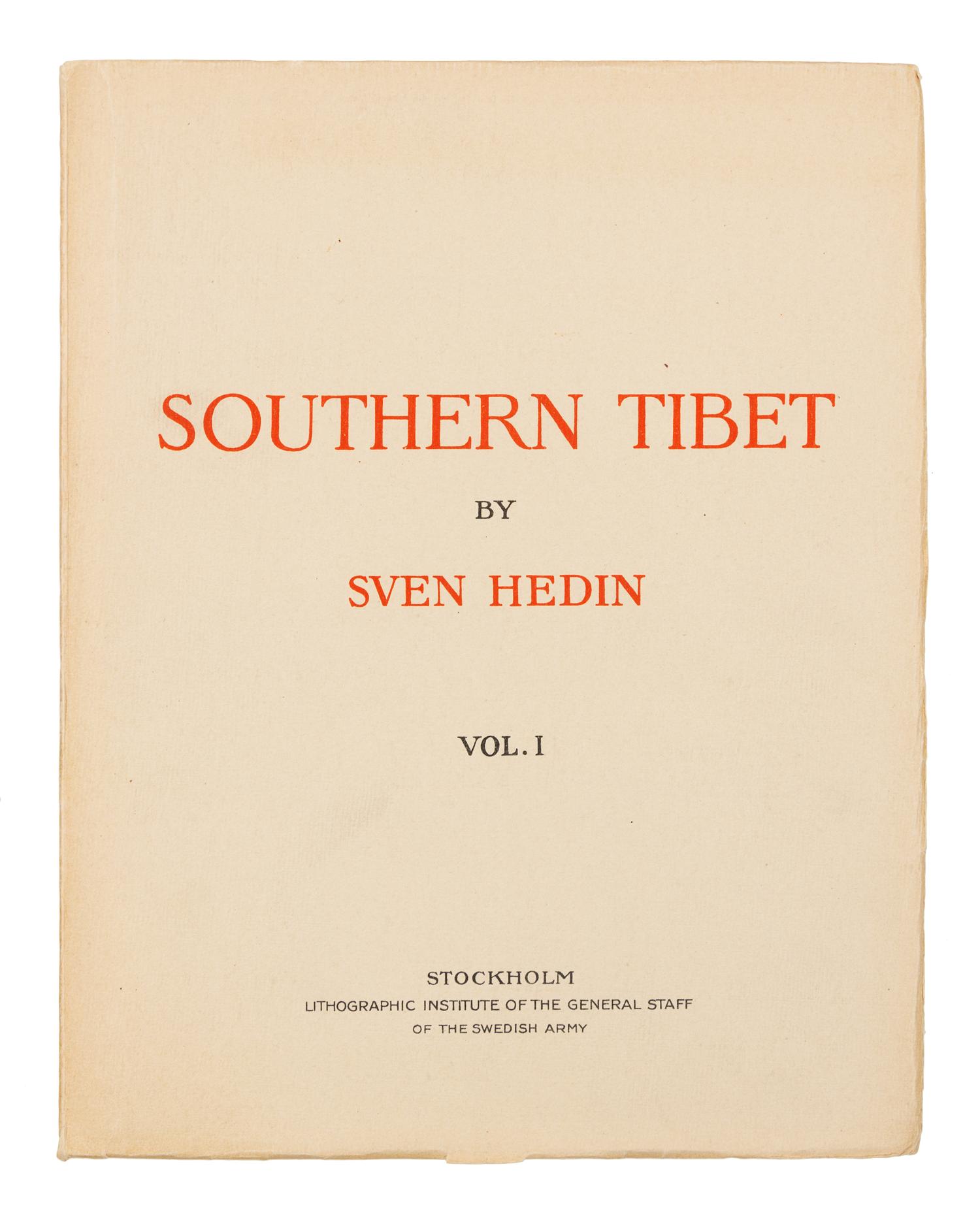 HEDIN, Sven. Southern Tibet. Discoveries in Former Times Compared with my Own Researches in 1906-1908. Stockholm: 1916-22. 1ST EDITION.