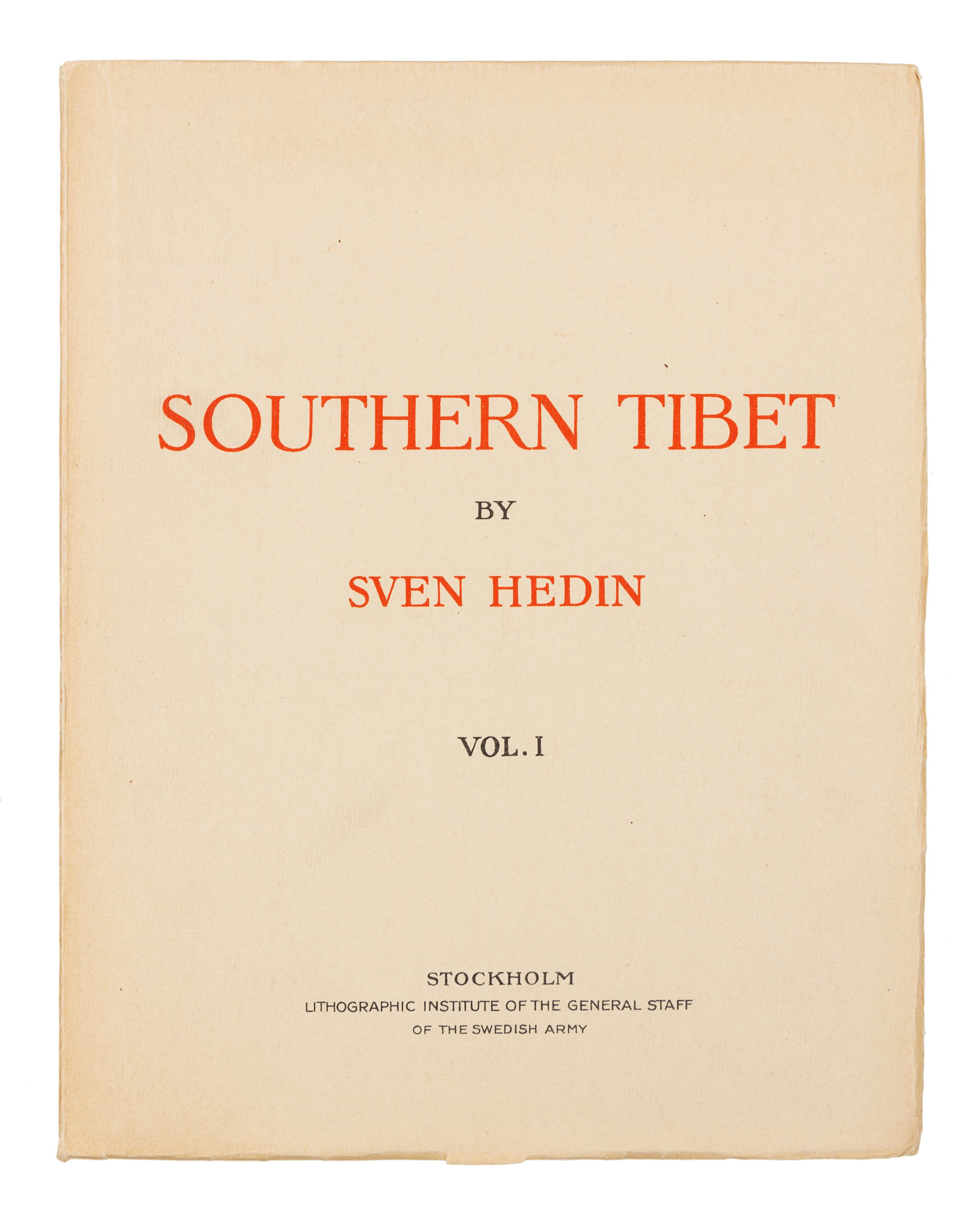 HEDIN, Sven. Southern Tibet. Discoveries in Former Times Compared with my Own Researches in 1906-1908. Stockholm: 1916-22. 1ST EDITION.