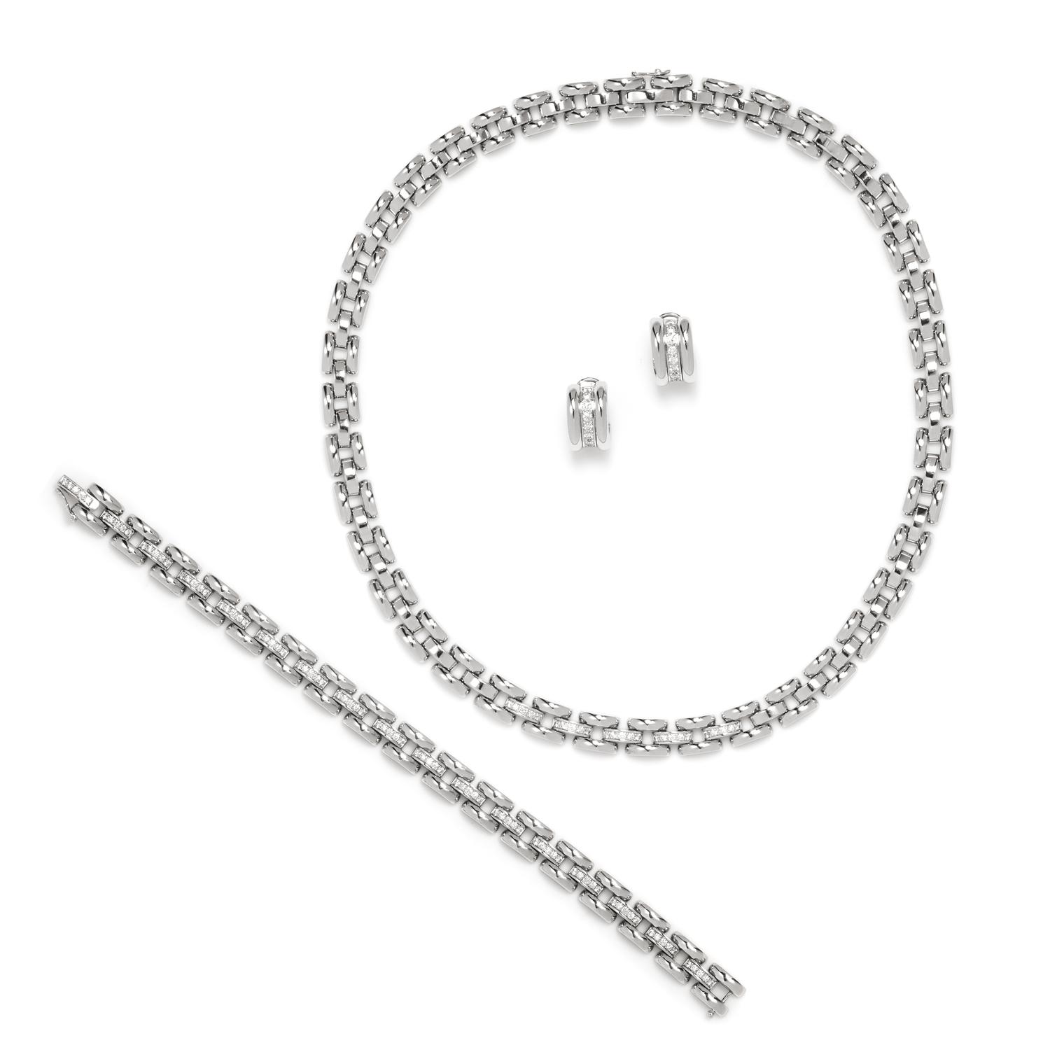 An 18 Karat White Gold and Diamond "LaStrada" Demi Parure, Chopard, 104.40 dwts.