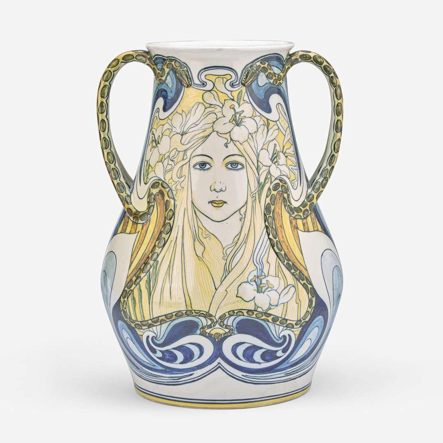 Galileo Chini (Italian, 1873-1956) "Tristezza O Furia" Vase, L'Arte Della Ceramica, Florence, Italy, circa 1900