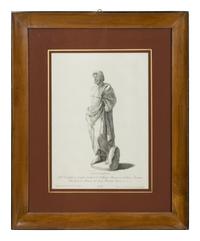 A Set of Four Prints of Antique Statues published by Antonio Maria Zanetti (1706-1778)]. From Delle Antiche Statue Greche e Romane che nell'Antisala della Libreria di San Marco, Venice,1740-1743 sight: 16 x 11 1/4 inches. framed: 25 3/4 x 21 inches.
