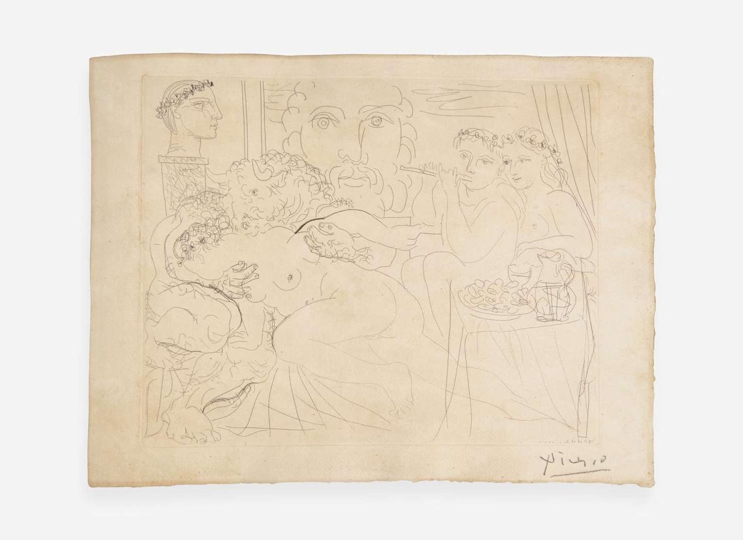 Pablo Picasso (Spanish, 1881-1973), Minotaure Caressant une Femme, from La Suite Vollard