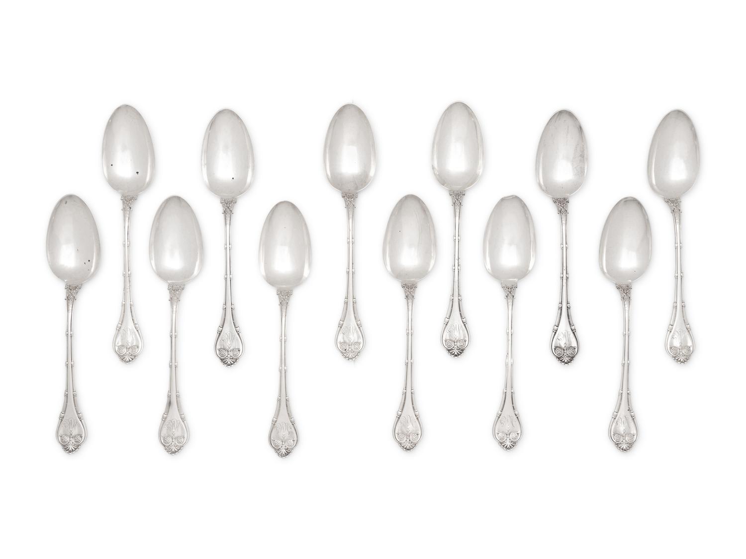 Twelve American Silver Spoons