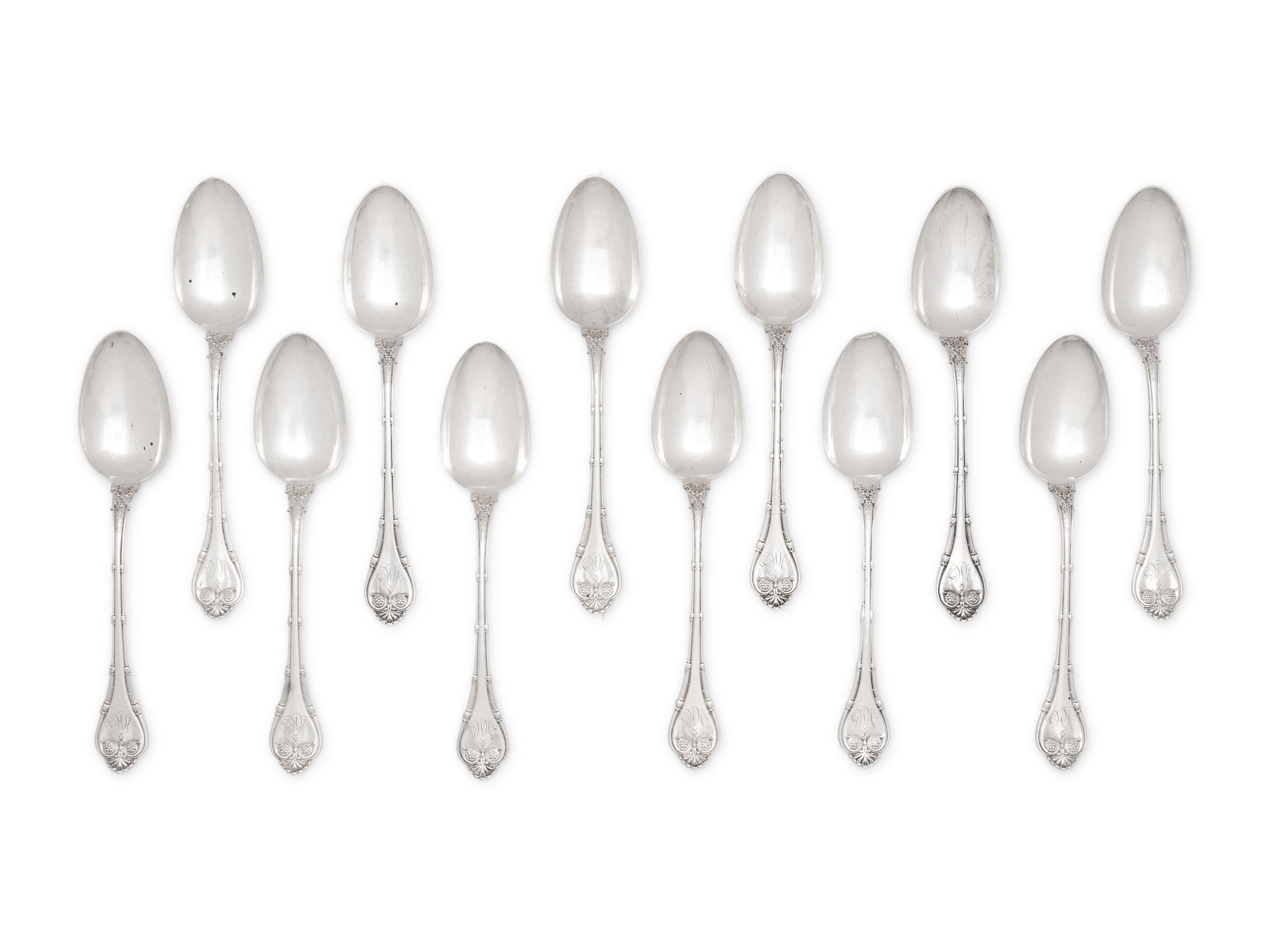 Twelve American Silver Spoons