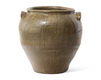 A Rare And Large David Drake Alkaline Glazed Two-Handled Stoneware Storage Jar