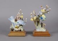 A Pair of Royal Worcester Dorothy Doughty Birds, Blue Tit, Height 8 inches.