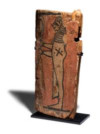 An Egyptian Painted Wood Sarcophagus Fragment