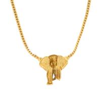 YELLOW GOLD AND EMERALD ELEPHANT NECKLACE