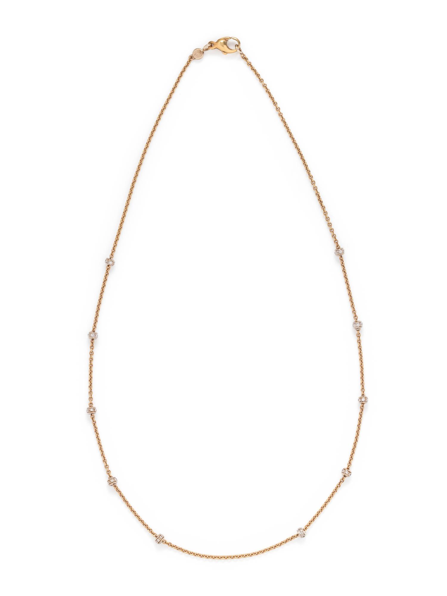 AARON BASHA, YELLOW GOLD AND DIAMOND NECKLACE