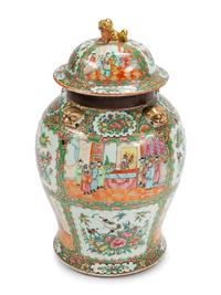 A Large Chinese Export Rose Medallion Porcelain Jar