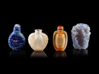 Four Chinese Hardstone Snuff Bottles