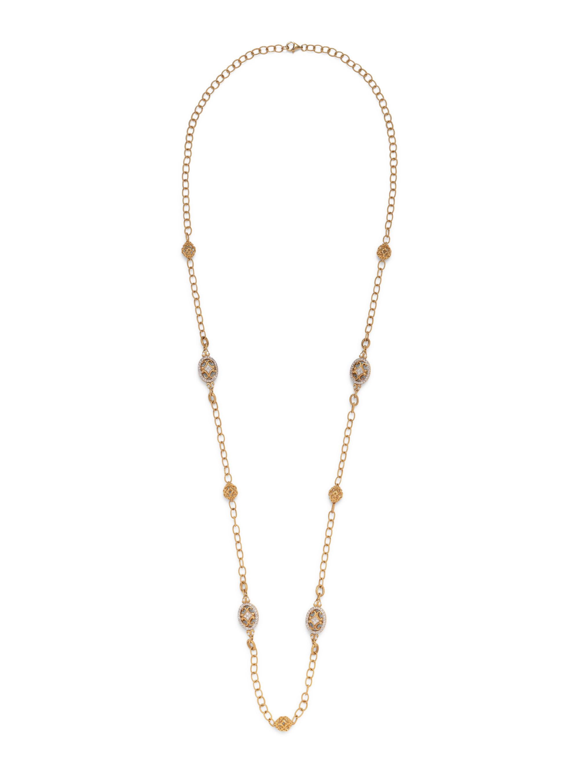 YELLOW GOLD AND DIAMOND LONGCHAIN NECKLACE