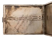 [WORLD WAR II]. Sterling cigarette case with US Naval Academy devices for 1923, 1924, and 1926.