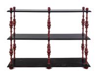A Pompeian Style Painted and Ebonized Bookcase