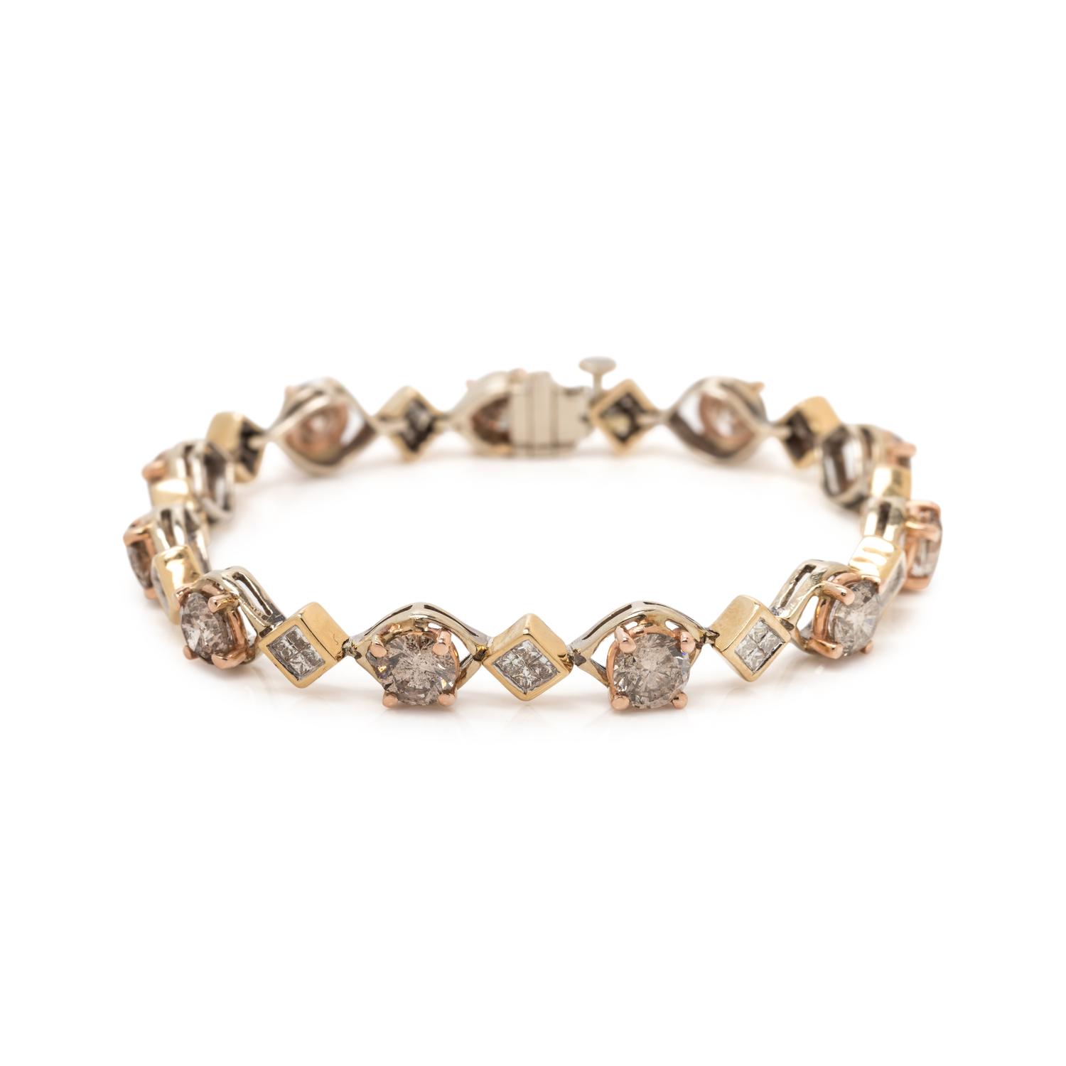 BICOLOR GOLD AND DIAMOND BRACELET