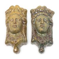A Pair of Italian Glazed Pottery Wall Pockets — 20TH CENTURY