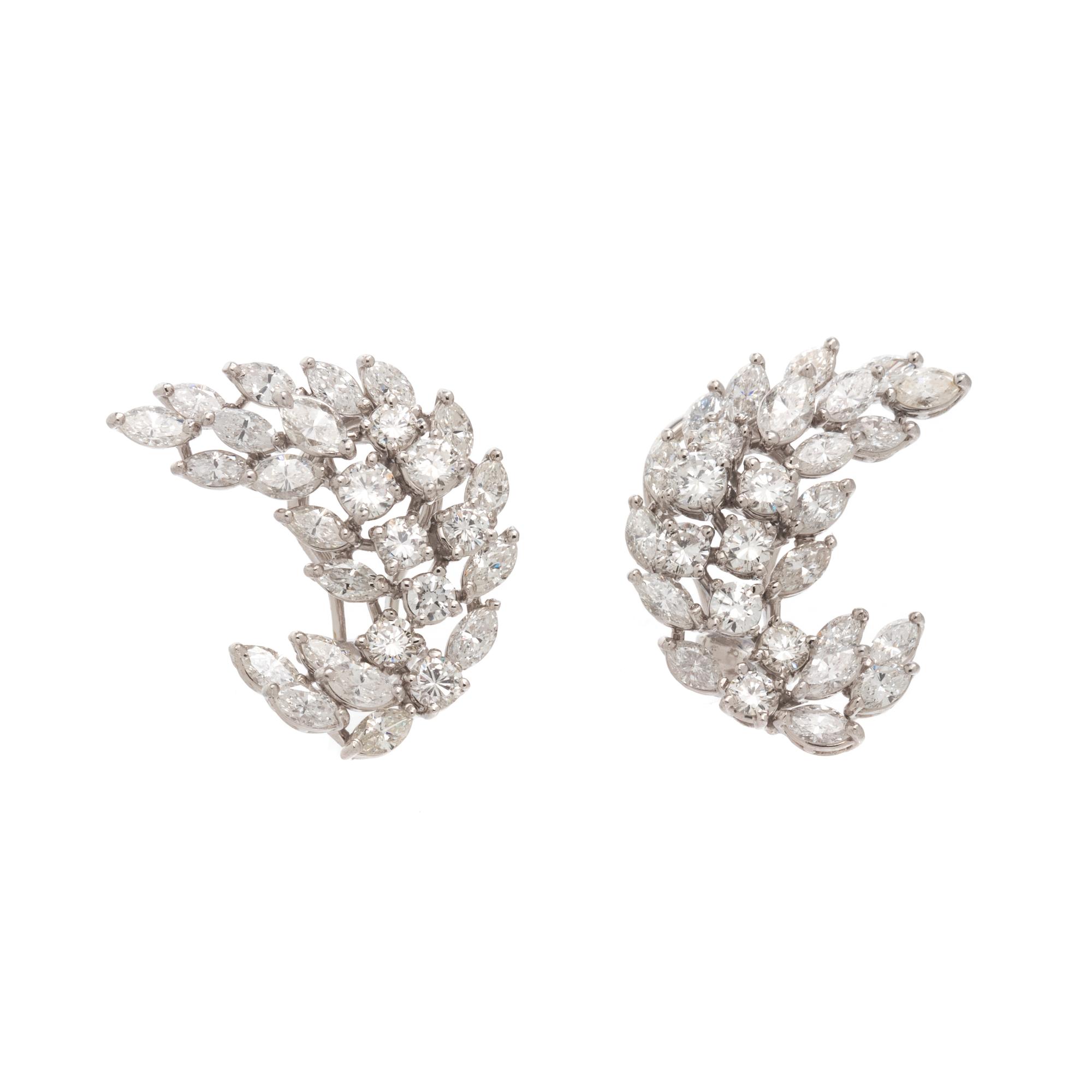 DIAMOND CLUSTER CLIP EARRINGS
