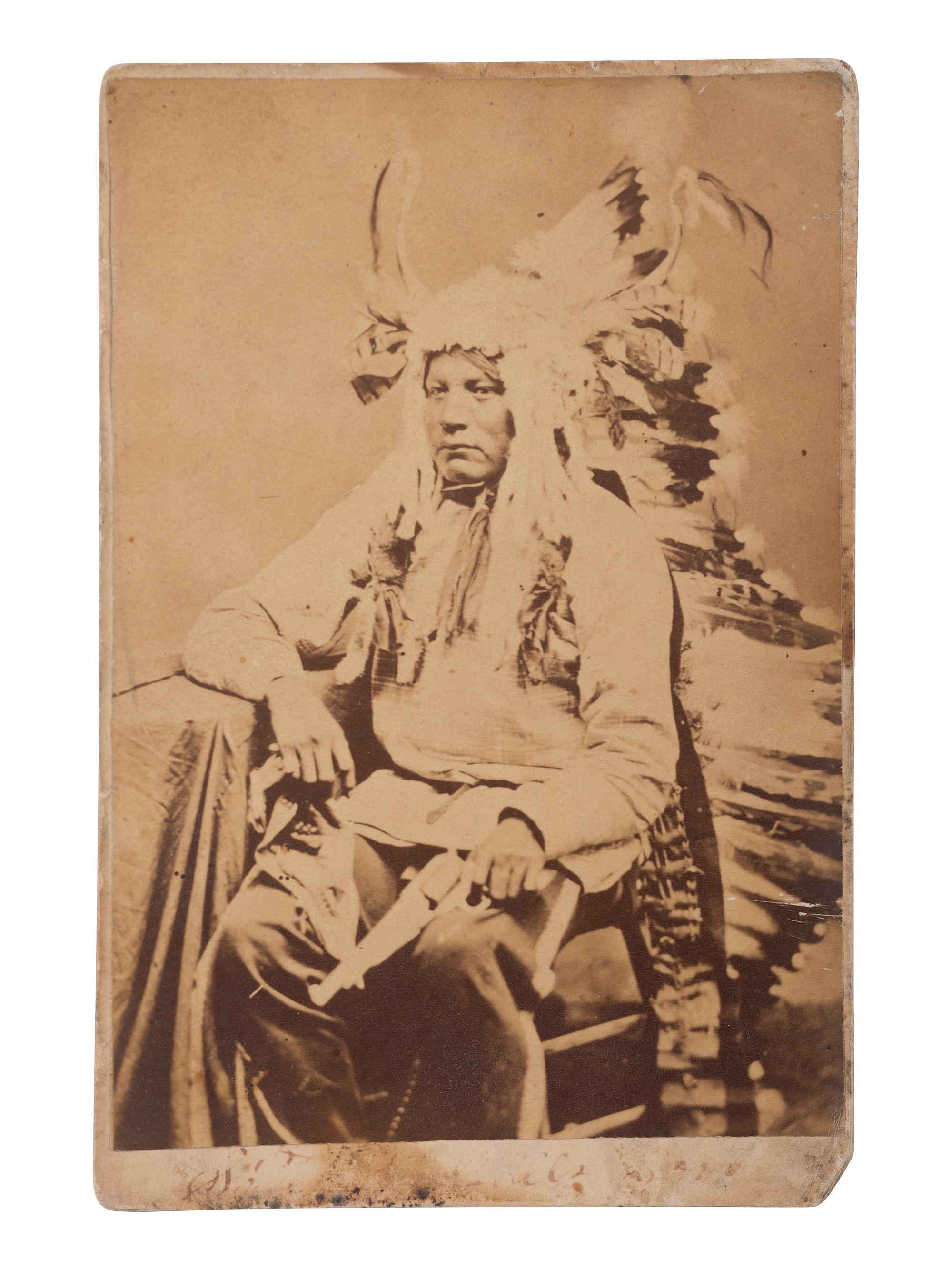[NATIVE AMERICANS]. GOFF, Orlando S. (1843-1916), photographer. Cabinet card of Sitting Bull's Son.