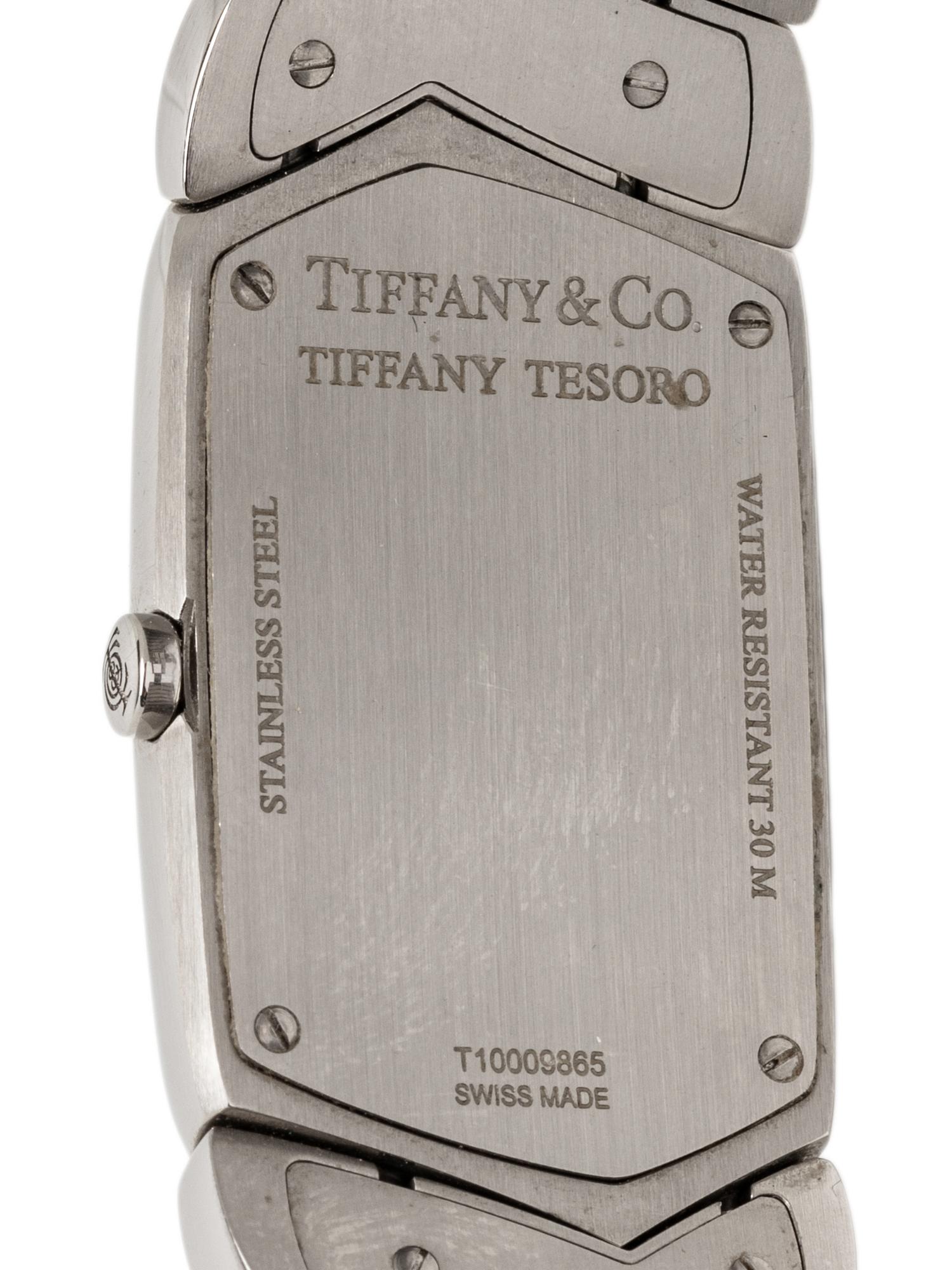 TIFFANY & CO., STAINLESS STEEL 'TIFFANY TESORO' WATCH