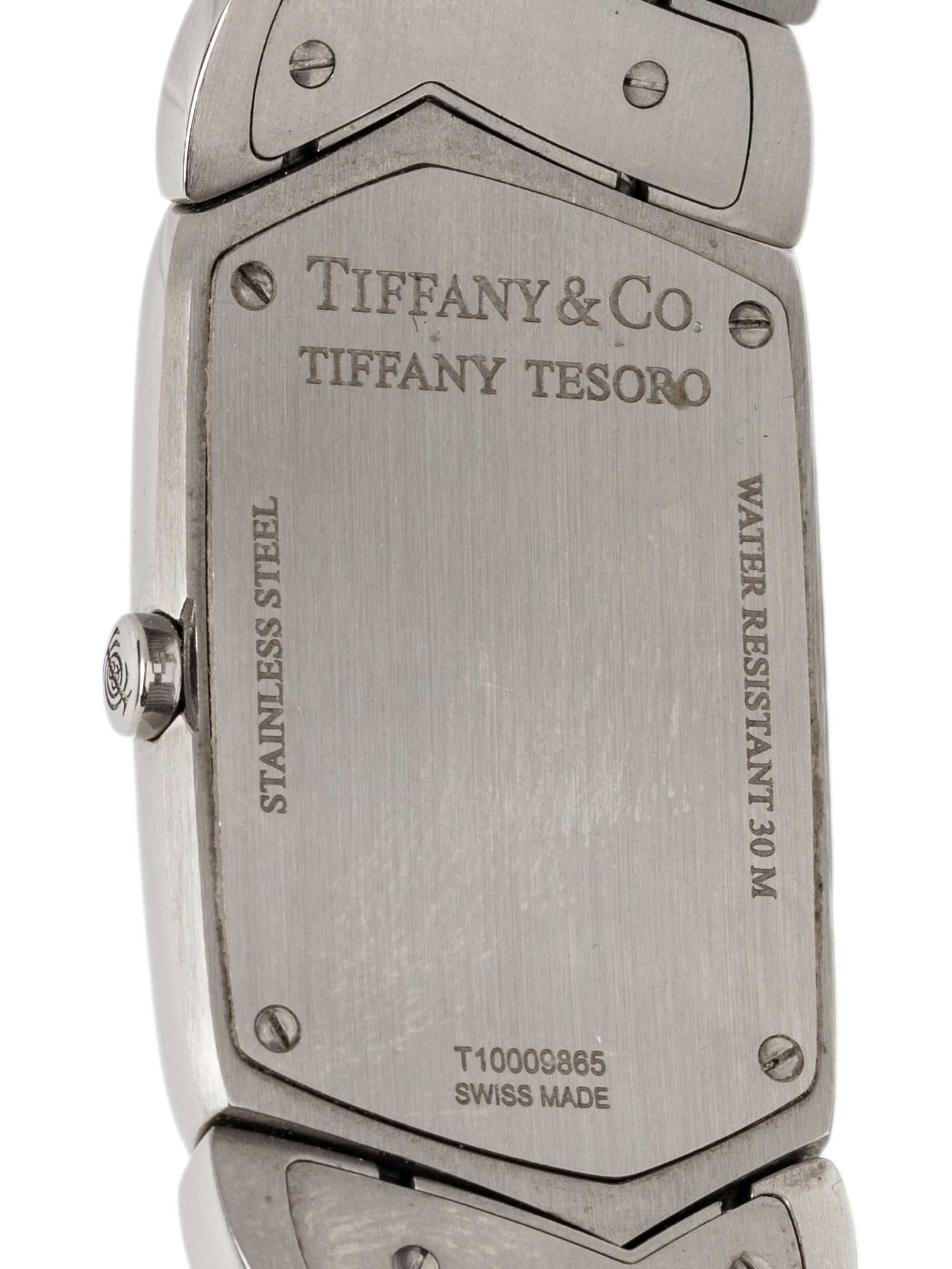TIFFANY & CO., STAINLESS STEEL 'TIFFANY TESORO' WATCH