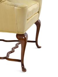 A Queen Anne Style Walnut Wing Chair