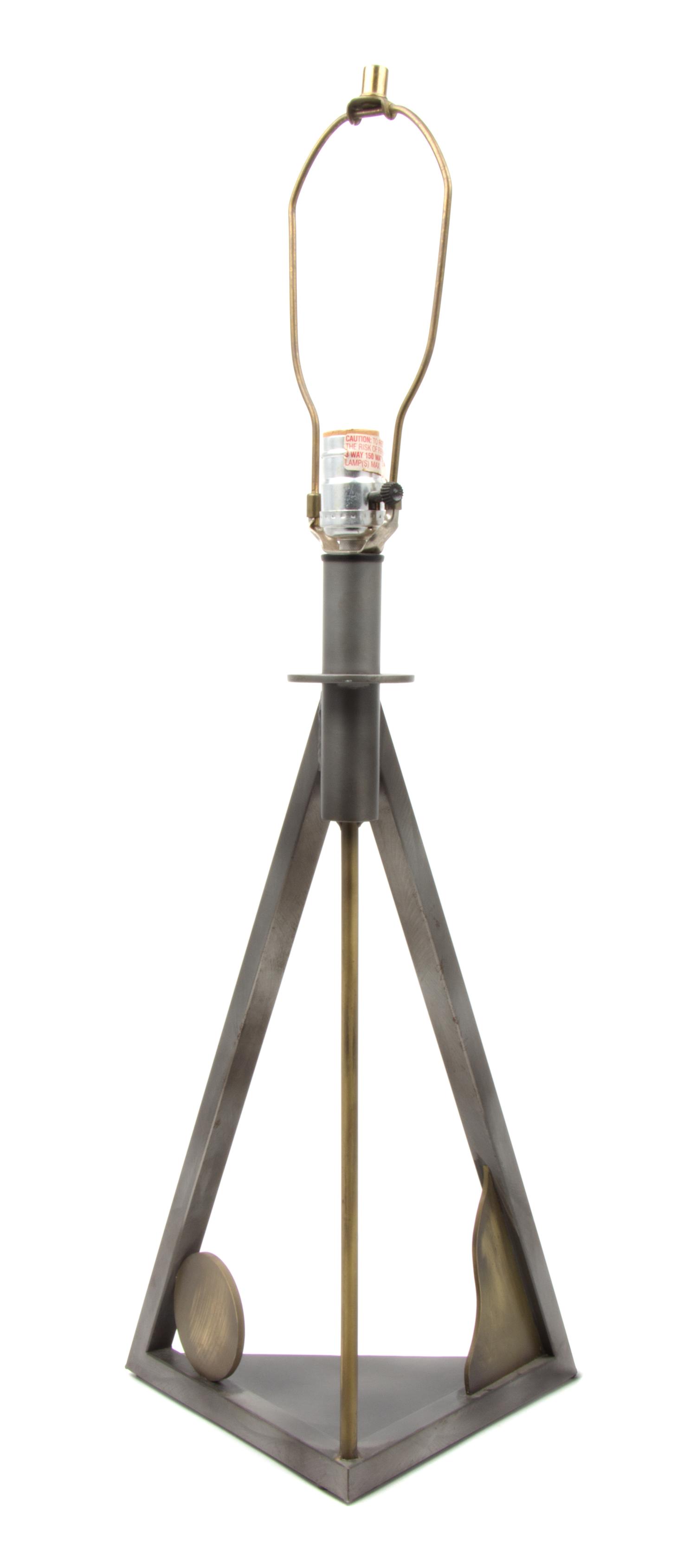 A Sculptural Table Lamp, Robert Sonneman for Kovacs Height 30 1/4 inches.