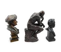 Three Patinated Bronze Figures