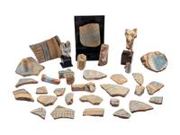 47 Egyptian Painted Terracotta Fragments
