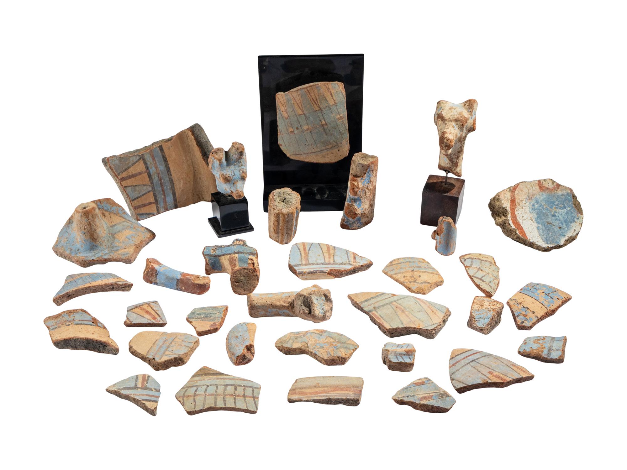 47 Egyptian Painted Terracotta Fragments