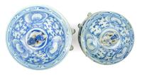 Two Chinese Blue and White Covered Bowls