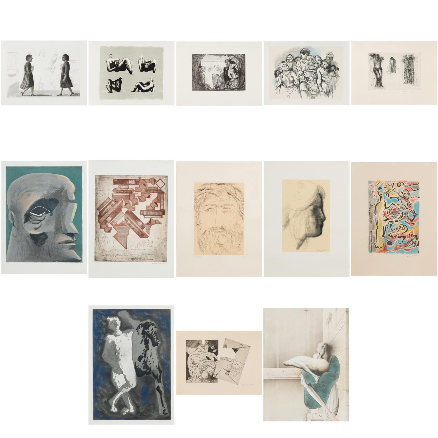 Various Artists (20th century) Omaggio a Michelangelo (complete portfolio of thirteen) , 1975