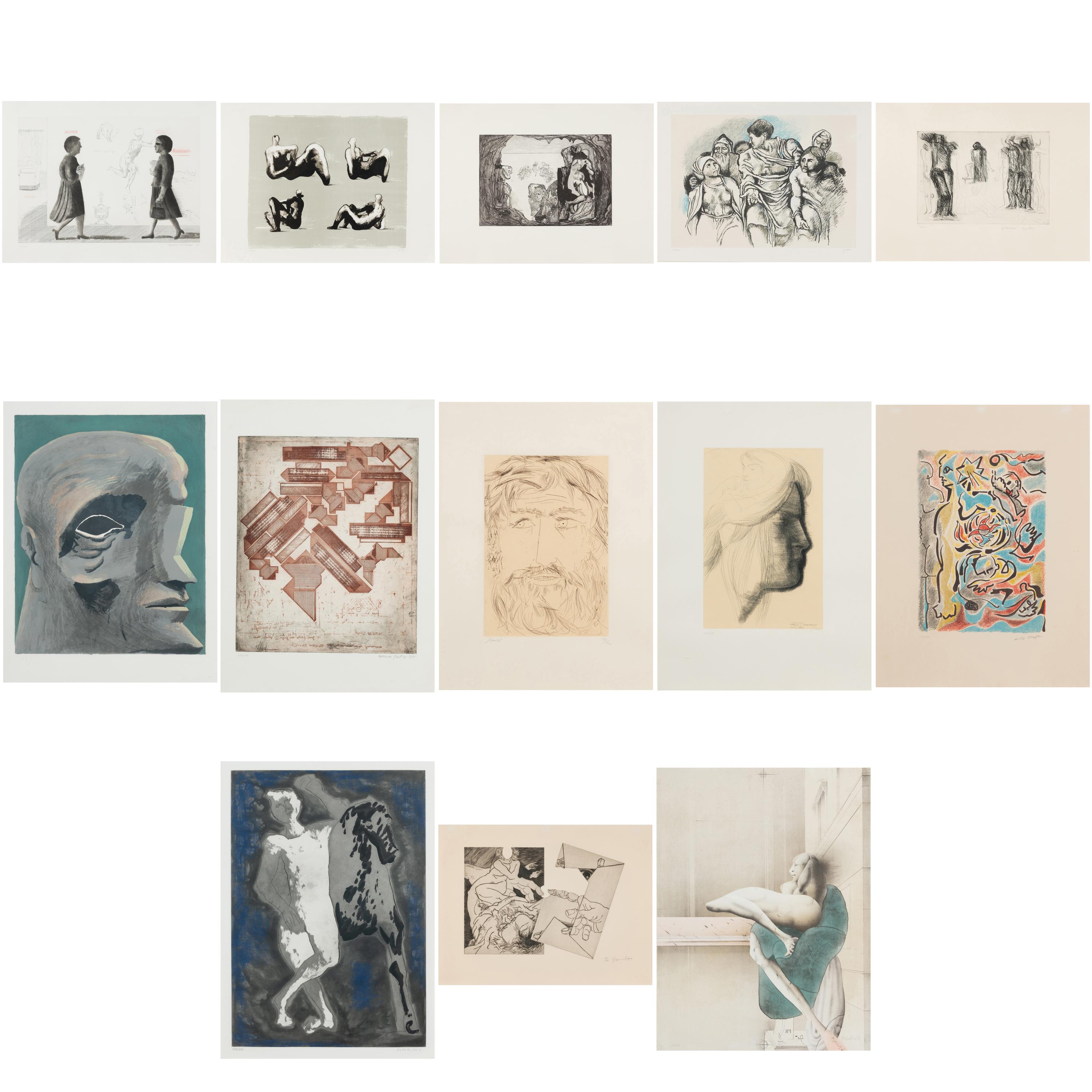 Various Artists (20th century) Omaggio a Michelangelo (complete portfolio of thirteen) , 1975