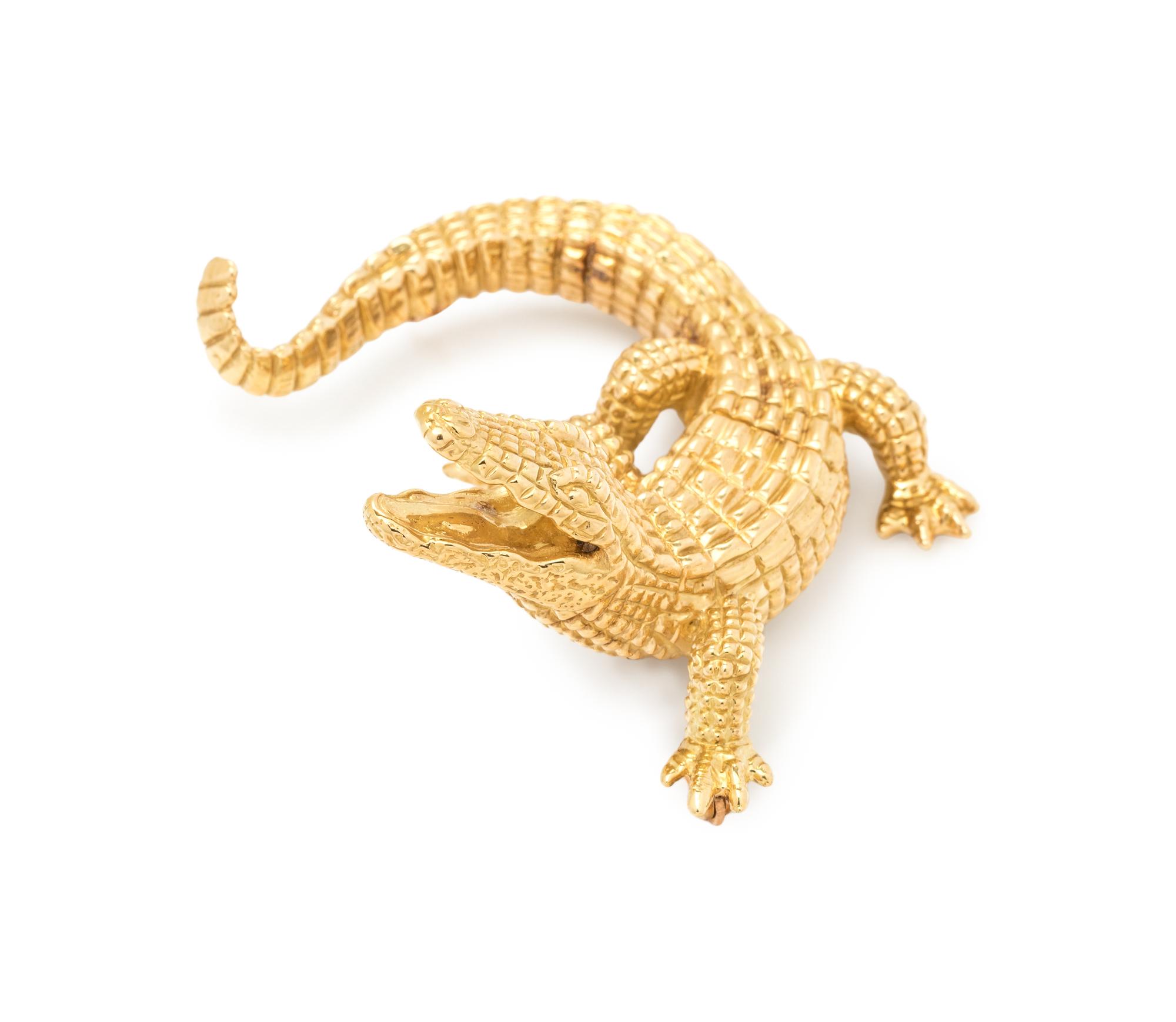 YELLOW GOLD ALLIGATOR BROOCH