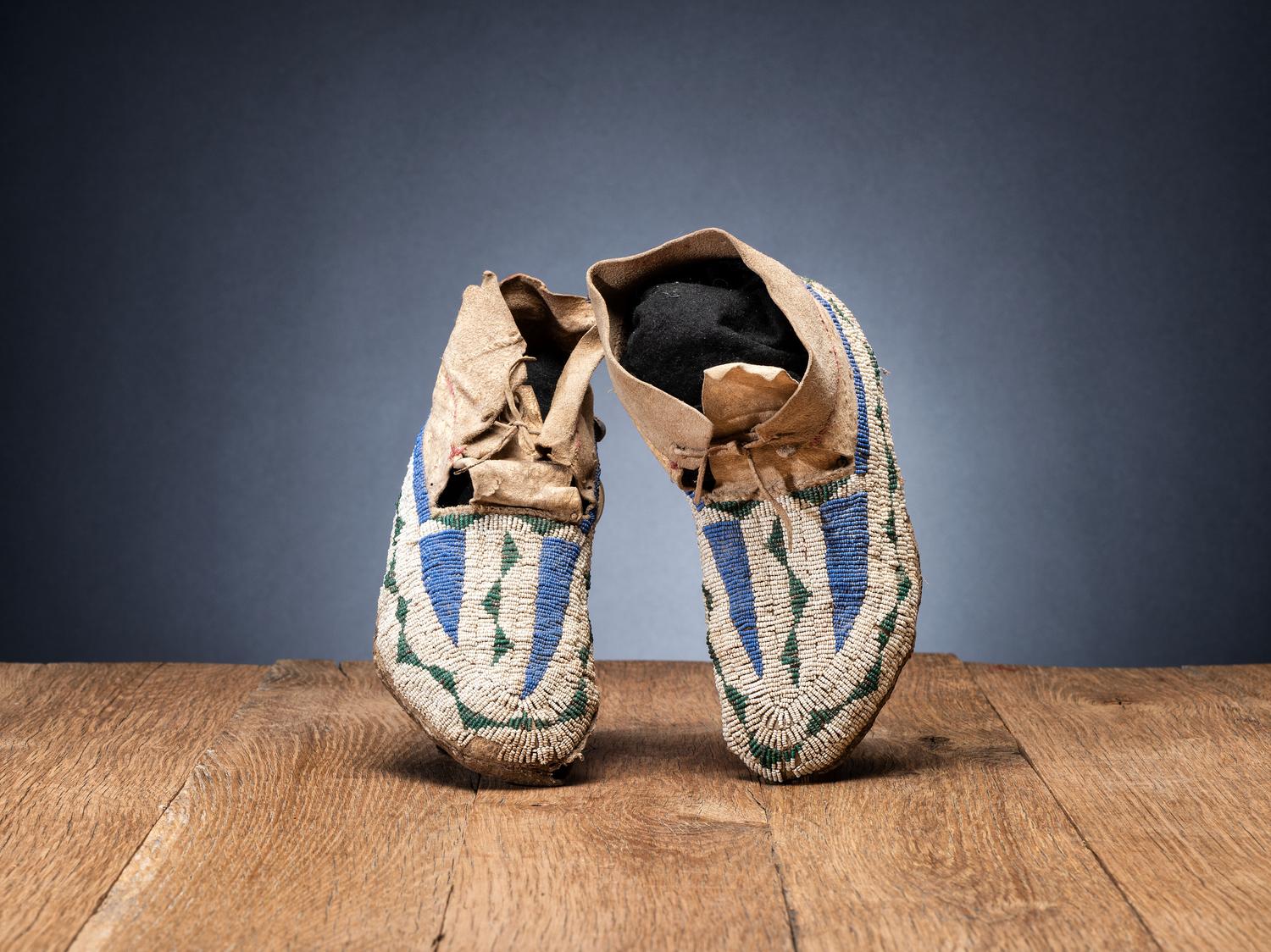 Sioux Beaded Hide Moccasins