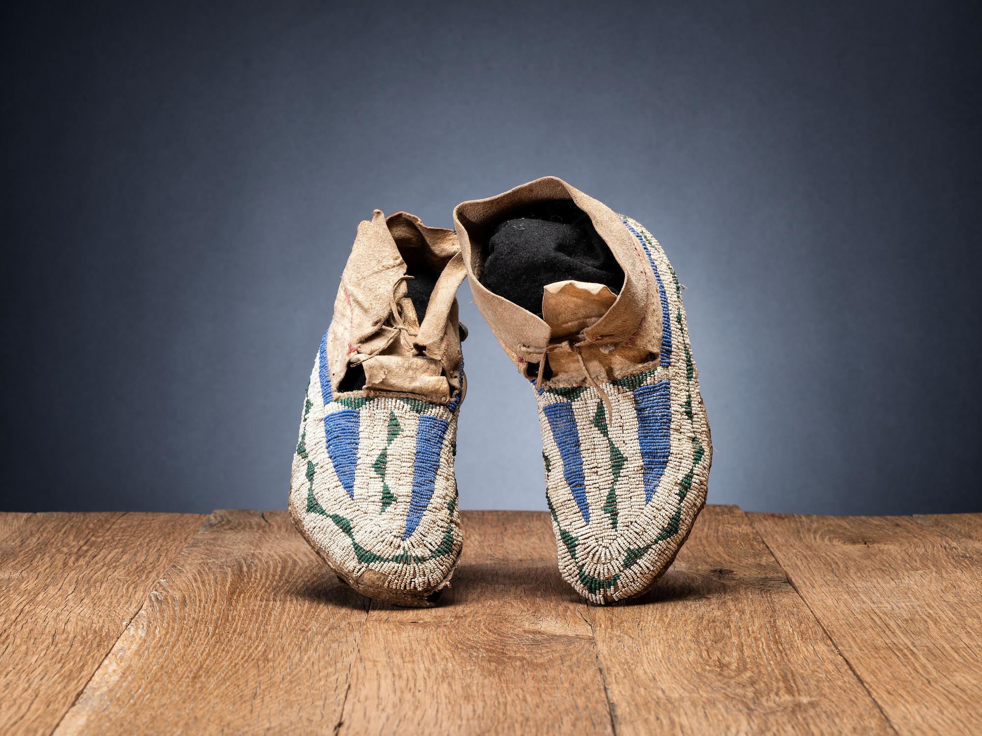 Sioux Beaded Hide Moccasins