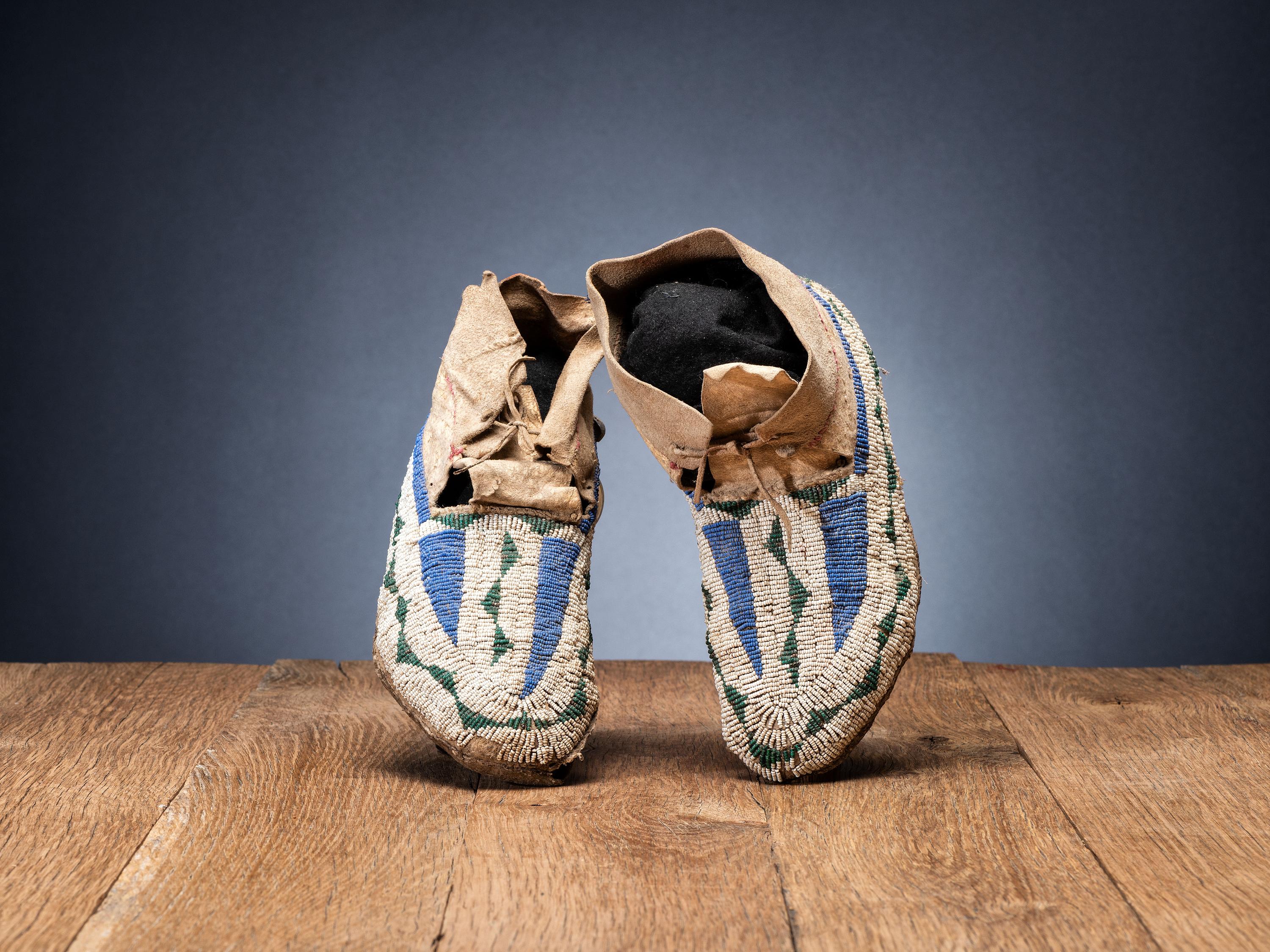Sioux Beaded Hide Moccasins